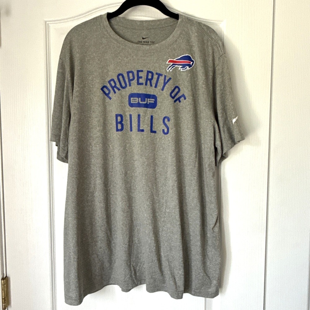 The Nike Dri-FIT  Tee Buffalo Bills Men's XXL Heather Gray S/S T-shirt Top NFL